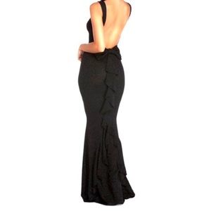 🔳Black Ruffle Glitter Maxi Dress🔳